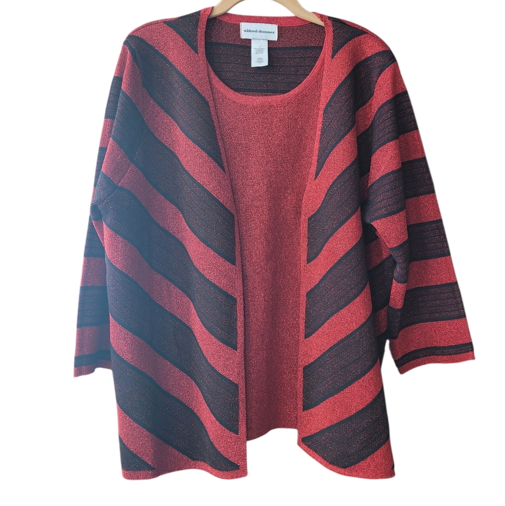 Alfred Dunner Red and Black Women's Blouse Size L